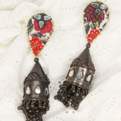 Floral Printed Jhumka